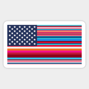 Proud Mexican American // Serape American Flag // USA Serape Sticker